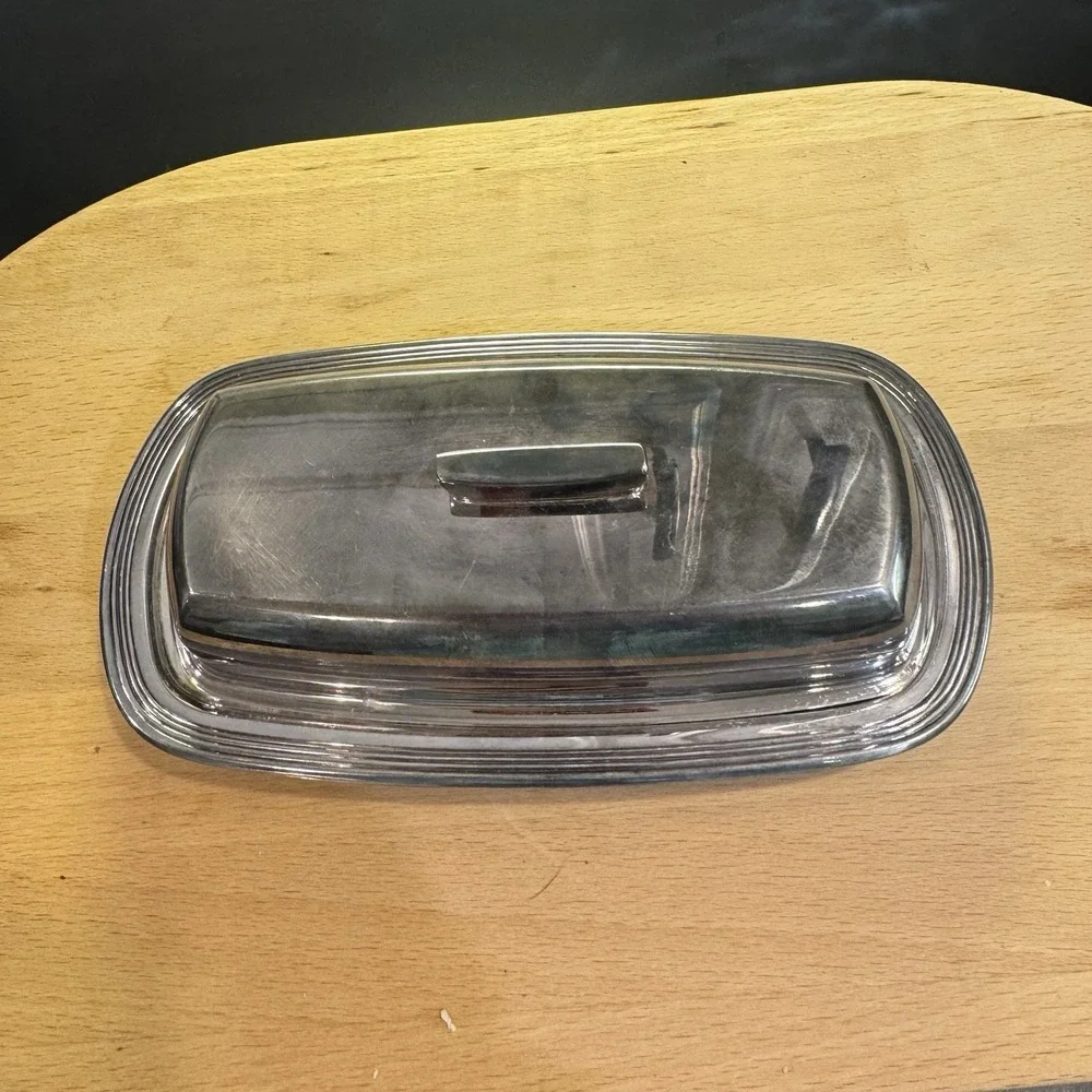 Silver Plated‎ Butter Dish Glass Insert FB ROGERS SILVER CO 1998 Trademark